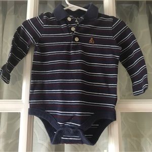 Baby Gap 6-12 months polo style collared long sleeve 100% cotton bodysuit onesie